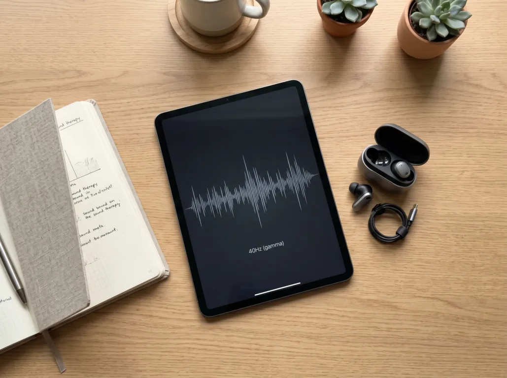 Gamma brainwaves and neuroscience sound therapy concept