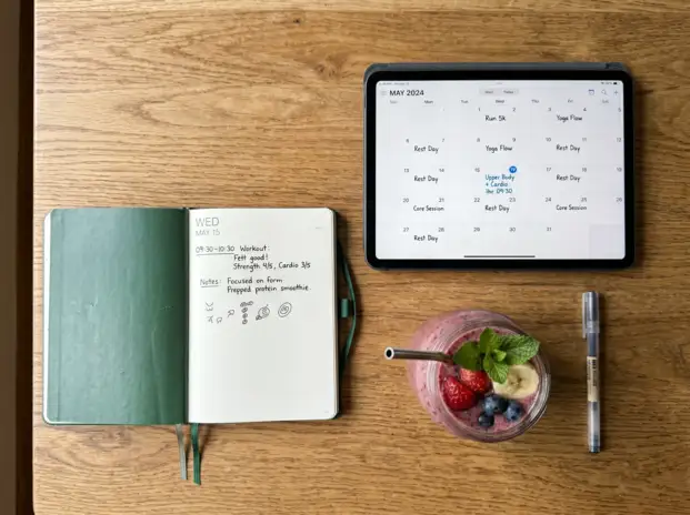 Die vier Module des Fitness Bundles auf einem digitalen Gerät
