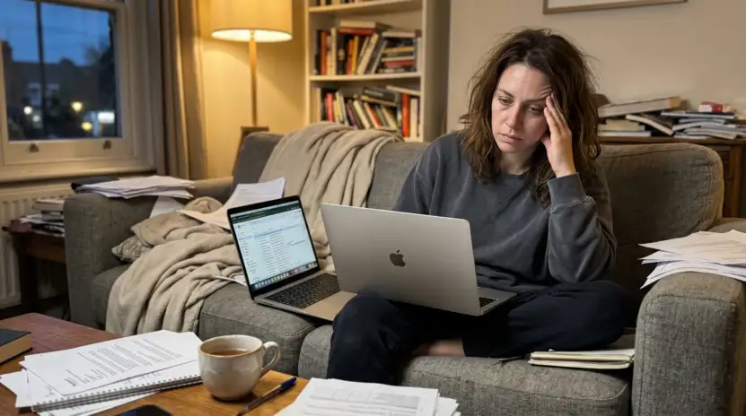 Erschöpfte Frau auf dem Sofa ohne Energie für das Workout
