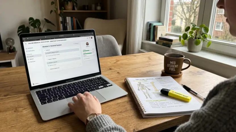 Digitale Heilpraktikerausbildung Online-Akademie auf einem Laptop