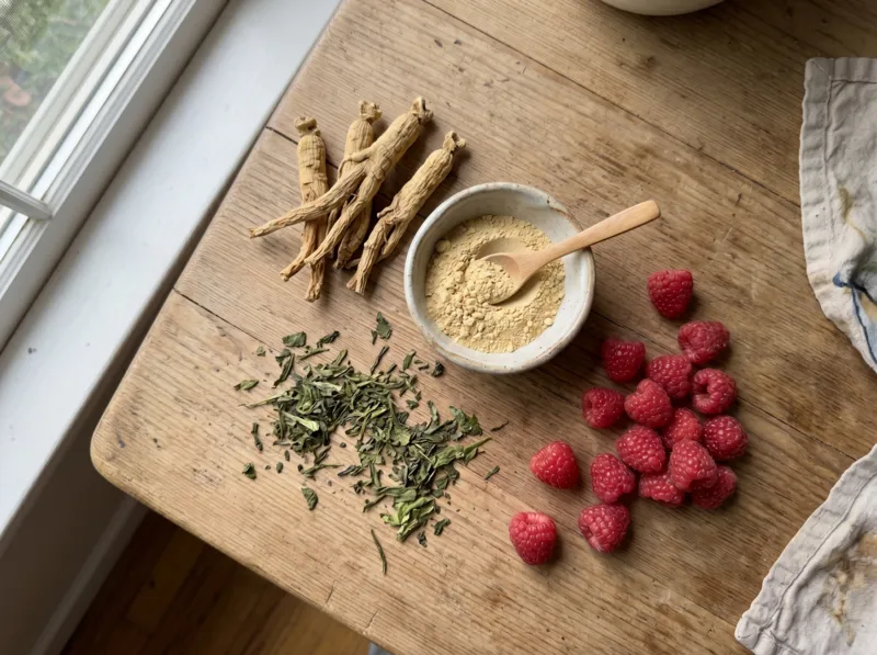 Natürliche Inhaltsstoffe von KetoSana wie Maca, Ginseng und Afrikanische Mango