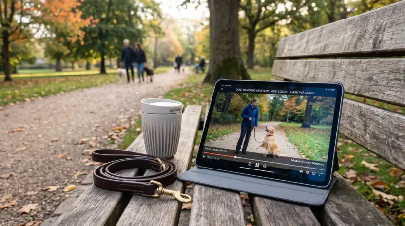 Digitaler Leinentraining Kurs von Carsten Wagner auf einem Tablet