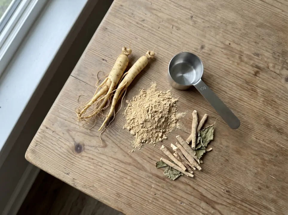 Natural ingredients of ProstaVive including ashwagandha, maca root, and ginseng