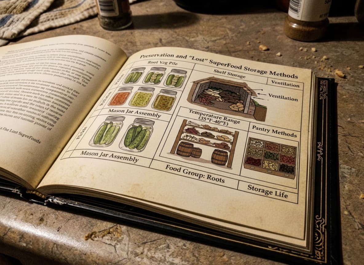 Inside The Lost SuperFoods Book Pages showing historical recipes