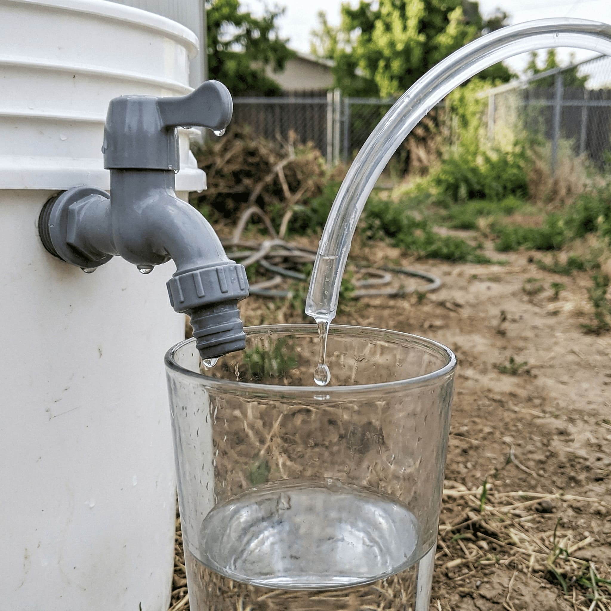 Fresh drinking water produced by condensation from the Joseph's Well homemade system